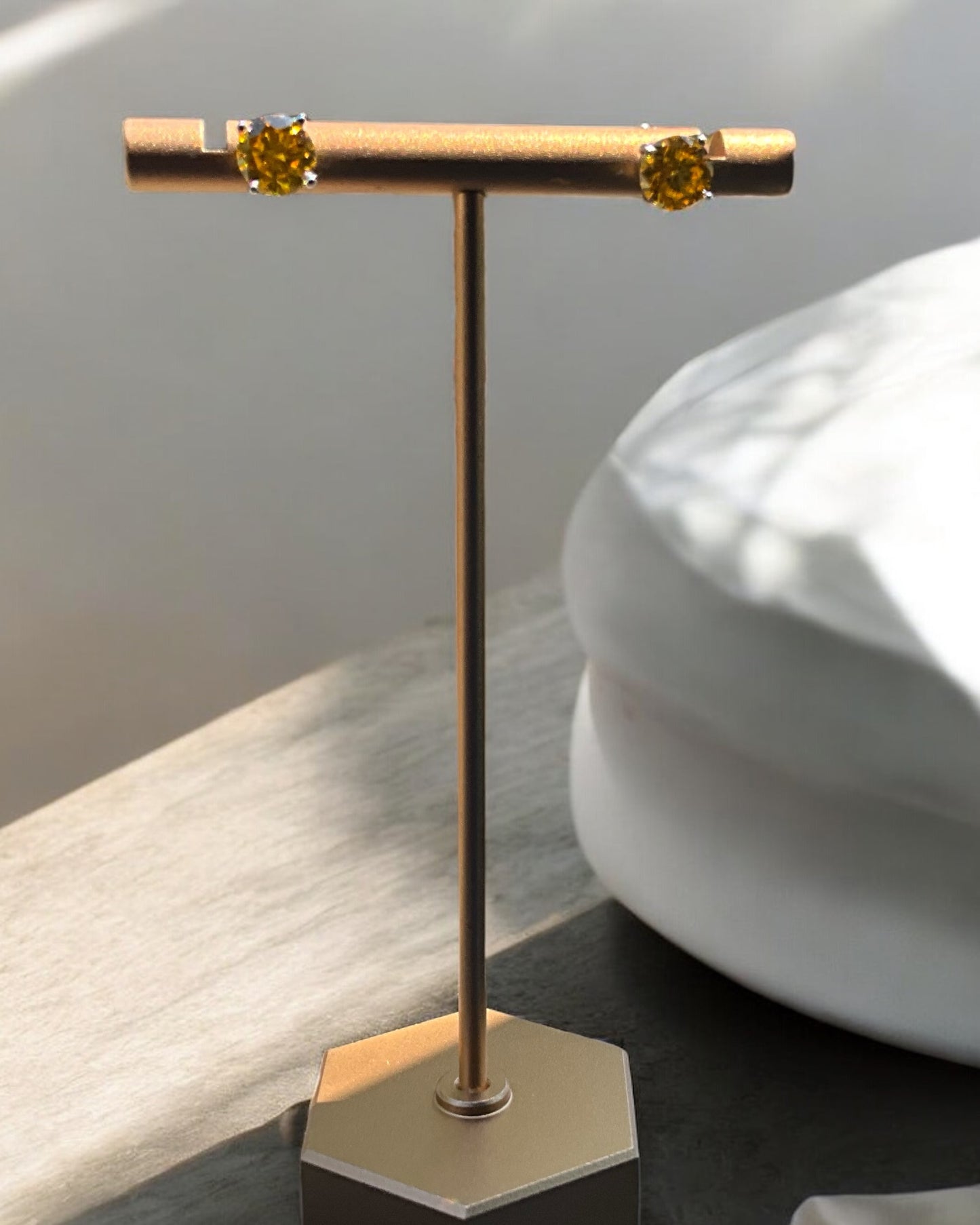 Bling Collection - Earring (Golden Yellow Moissanite)