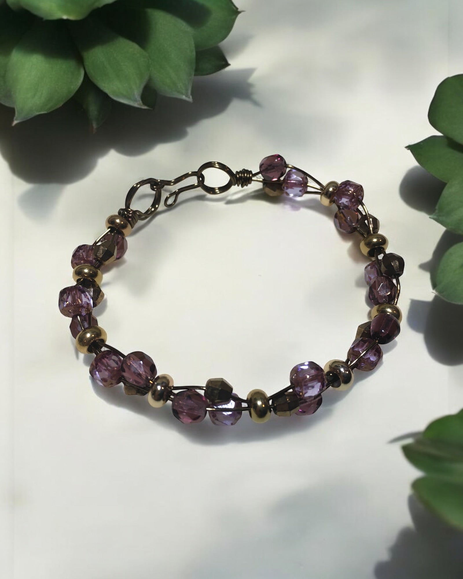 Amethyst Braided Weave Designer Bracelet