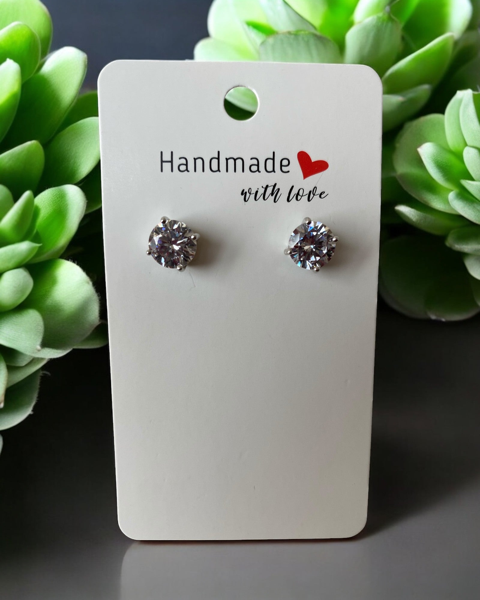 Bling Collection - Moissanite Stud Designer Earrings (Sterling)