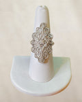 Saavy Cie Sterling Silver Filagree Diamond Ring - Estate Sale (Great Condition)