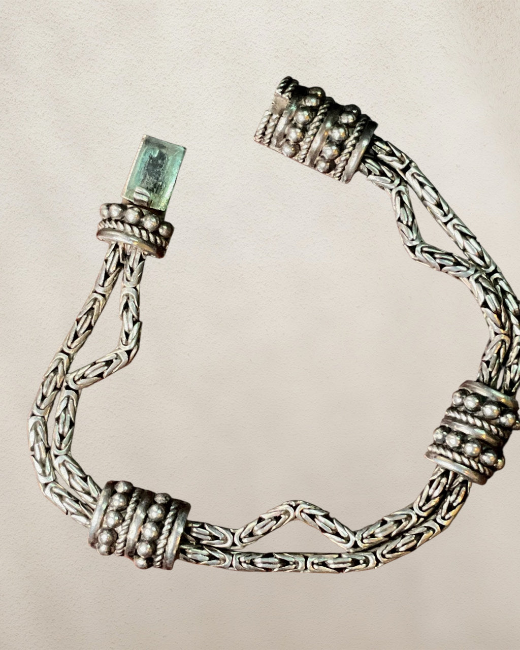 Sterling Silver INDO Bali Byzantine Bracelet - Estate Sale (Great Condition)