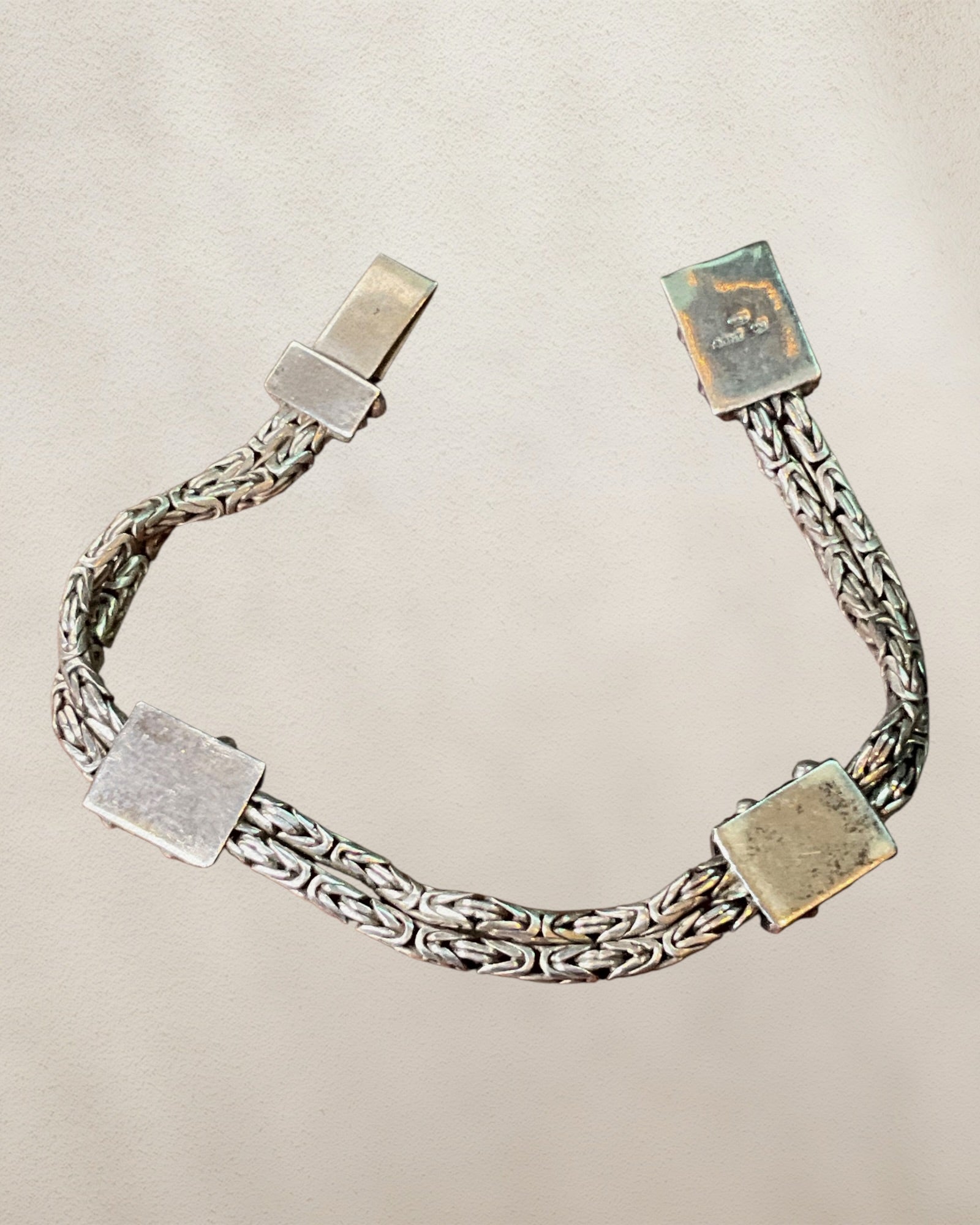 Sterling Silver INDO Bali Byzantine Bracelet - Estate Sale (Great Condition)