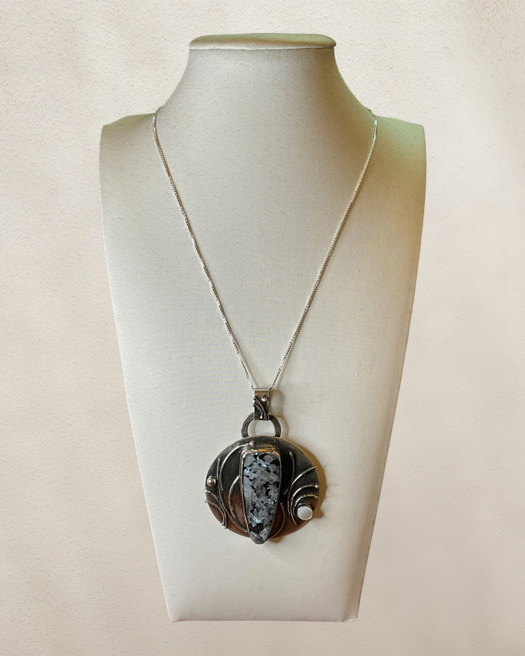Regina Marie Sterling Silver Pendant Necklace with 18” Snake Chain - Estate Sale (Great Condition)