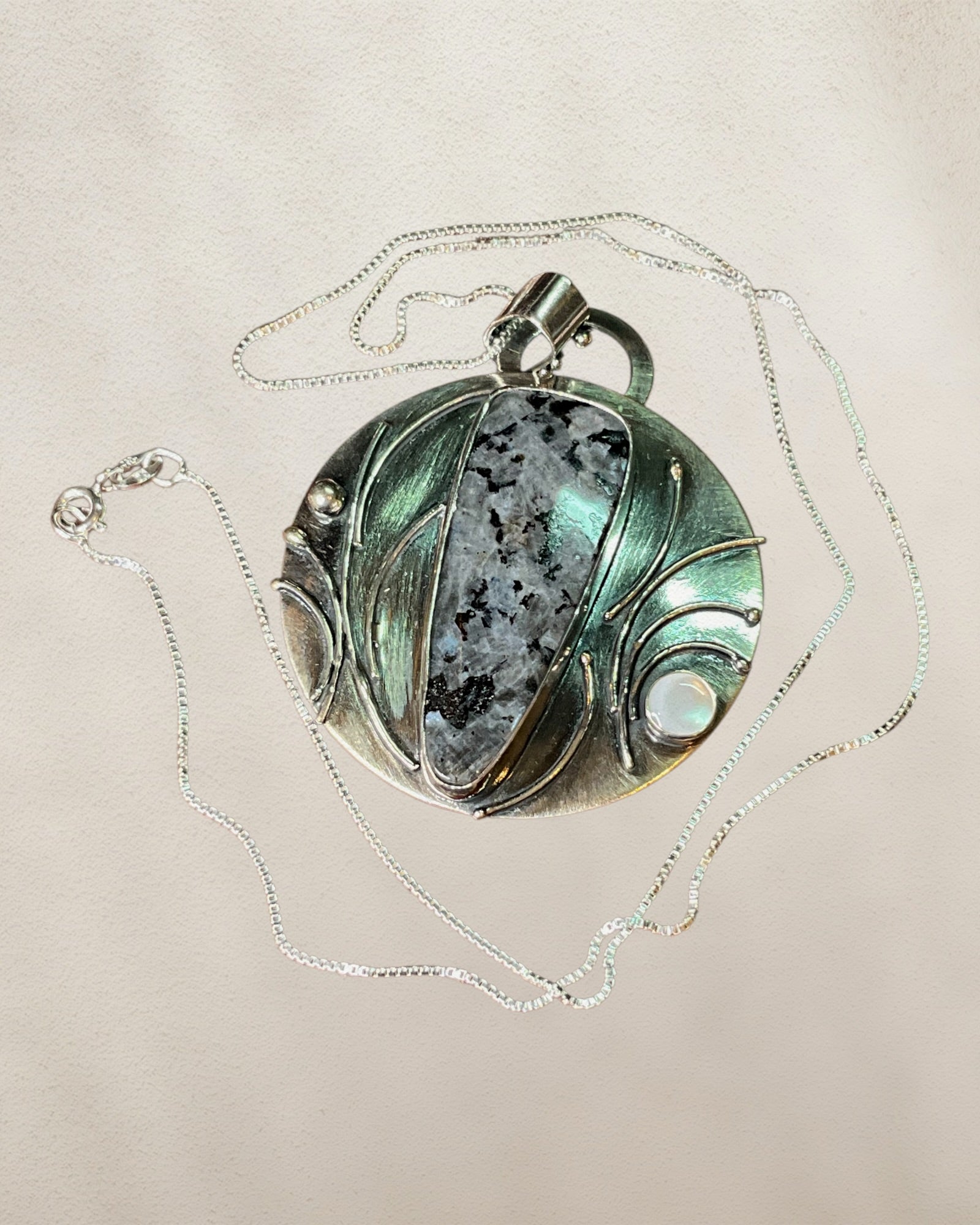 Regina Marie Sterling Silver Pendant Necklace with 18” Snake Chain - Estate Sale (Great Condition)