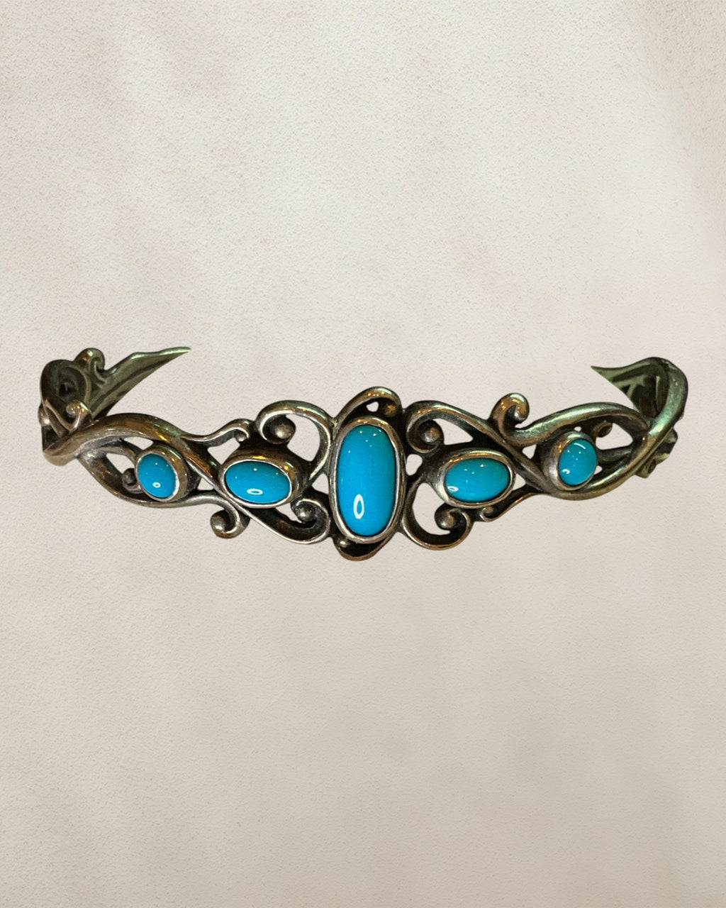 Carolyn Pollock Sterling Silver Sleeping Beauty Turquoise Cuff - Estate Sale (Great Condition)