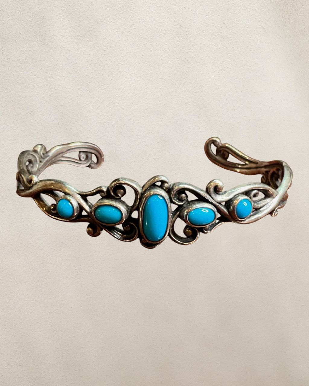 Carolyn Pollock Sterling Silver Sleeping Beauty Turquoise Cuff - Estate Sale (Great Condition)