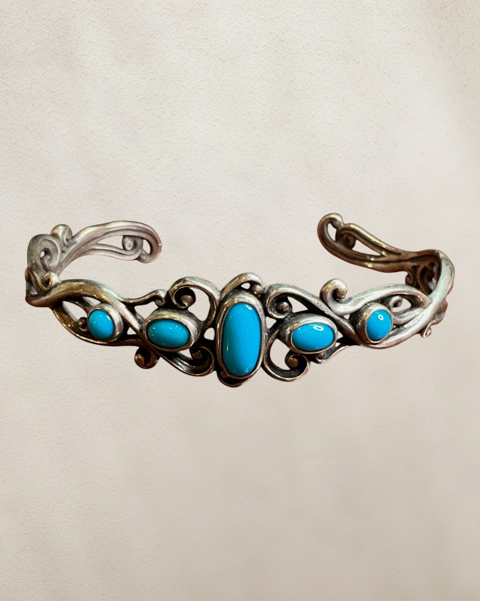 Carolyn Pollock Sterling Silver Sleeping Beauty Turquoise Cuff - Estate Sale (Great Condition)