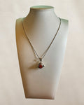 Sterling Silver Carnelian Locket with 24” Snake Chain - Estate Sale (Great Condition)