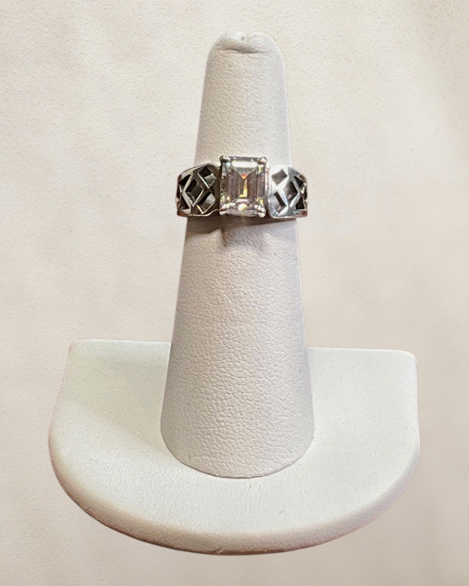 Sterling Silver Cubic Zirconia Gemstone Ring