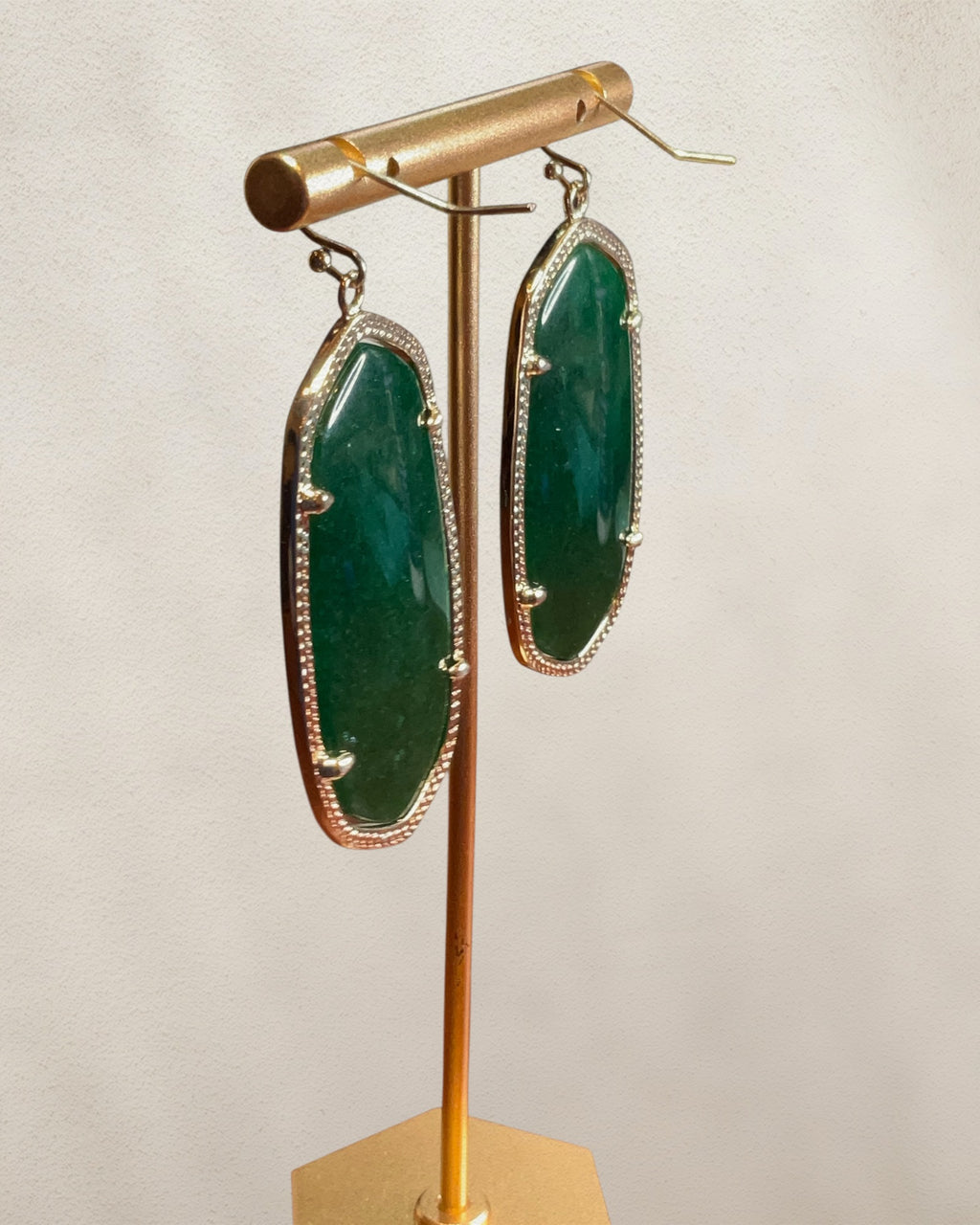 Kendra Scott Green & Gold Earrings - Estate Sale (Great Condition)