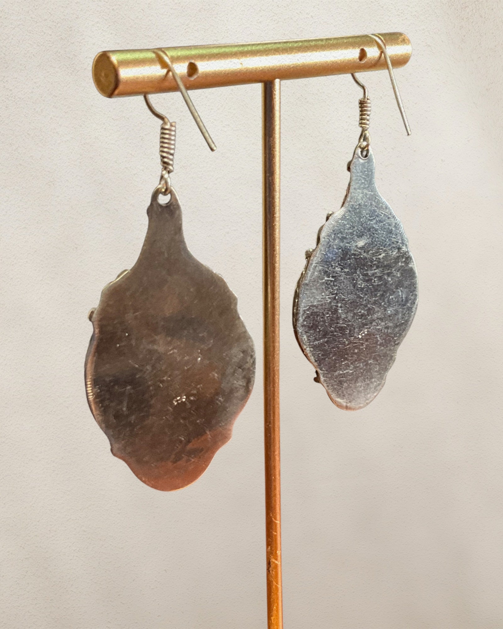 Southwest Inspired Turquoise & Coral Dangle Earrings