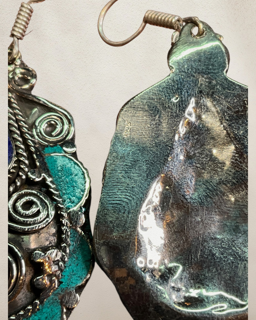 Southwest Inspired Turquoise & Coral Dangle Earrings