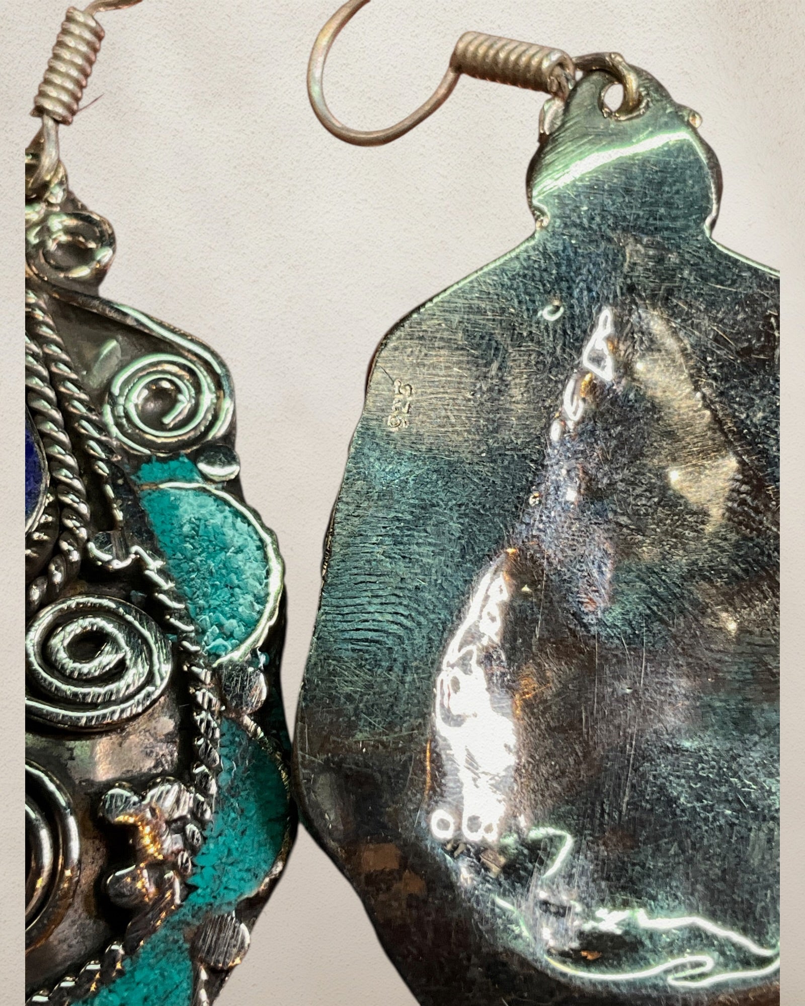 Southwest Inspired Turquoise & Coral Dangle Earrings