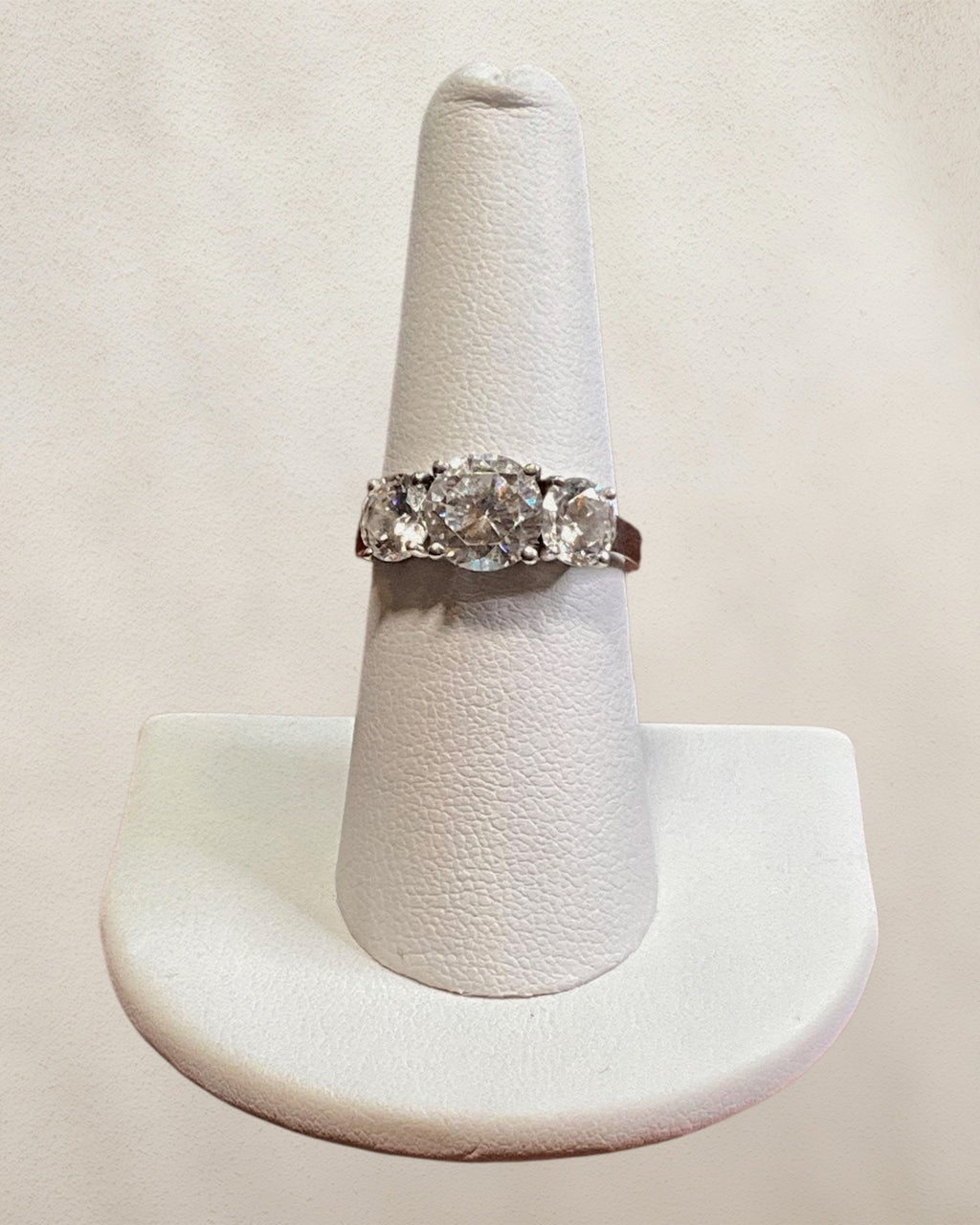 Sterling Silver 3 Stone Gemstone Ring Estate Sale (Great Condition)