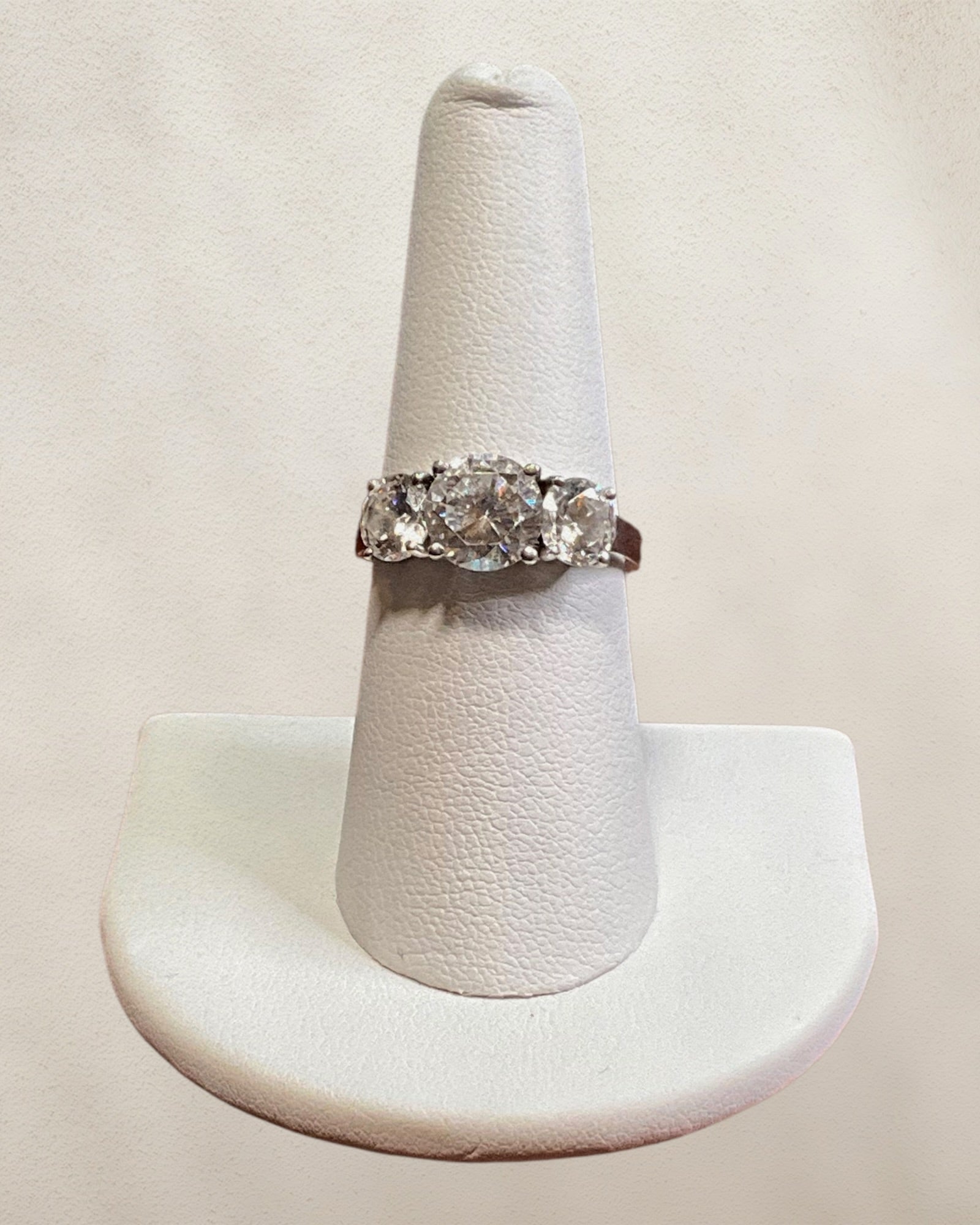 Sterling Silver 3 Stone Gemstone Ring Estate Sale (Great Condition)
