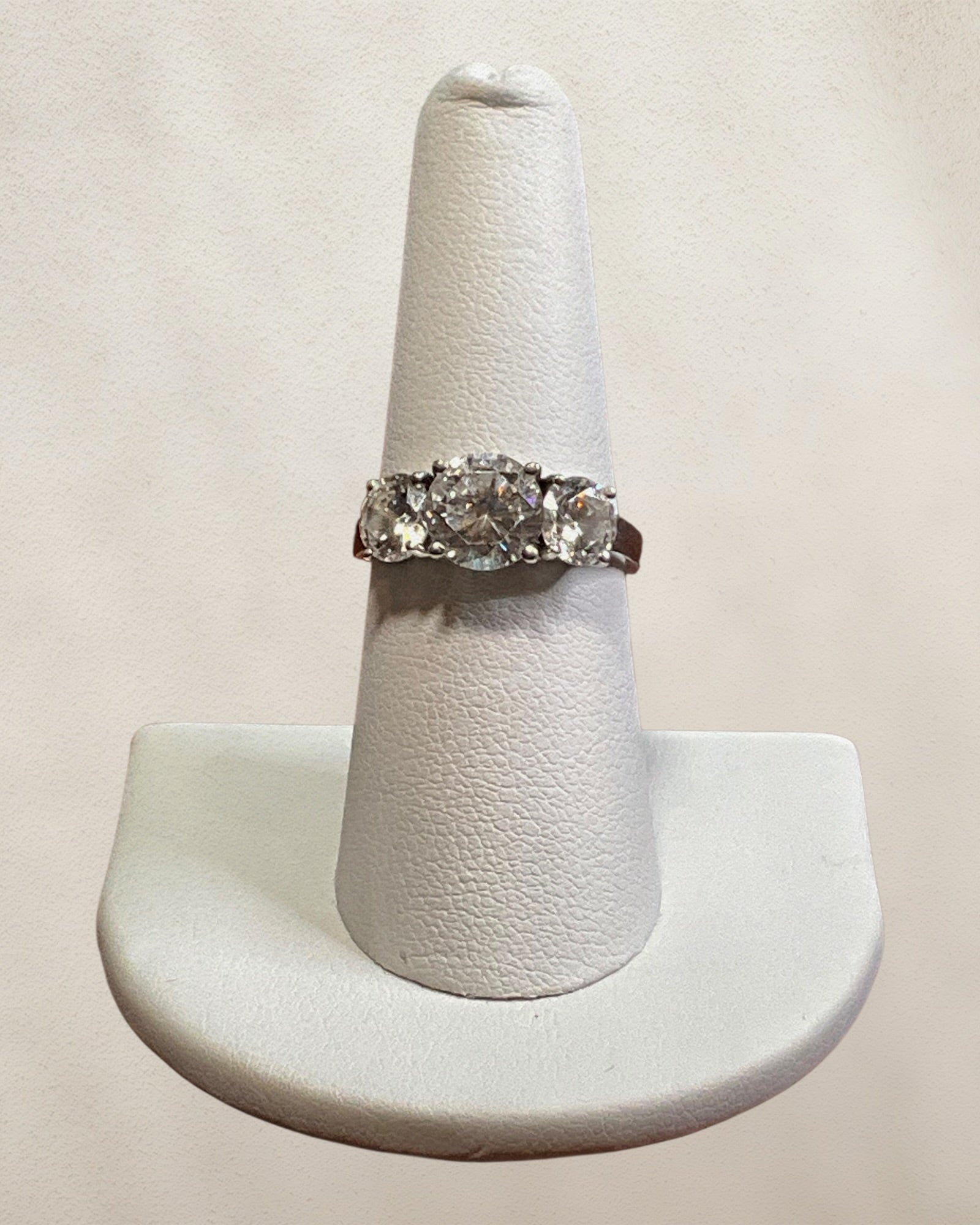 Sterling Silver 3 Stone Gemstone Ring Estate Sale (Great Condition)