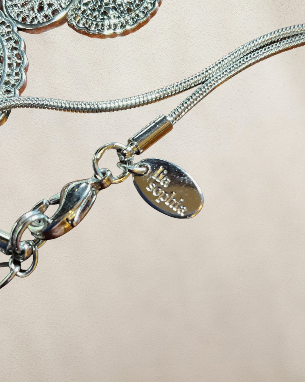 Lia Sophia Silver Tone Necklace - Estate Sale (Great Condition)