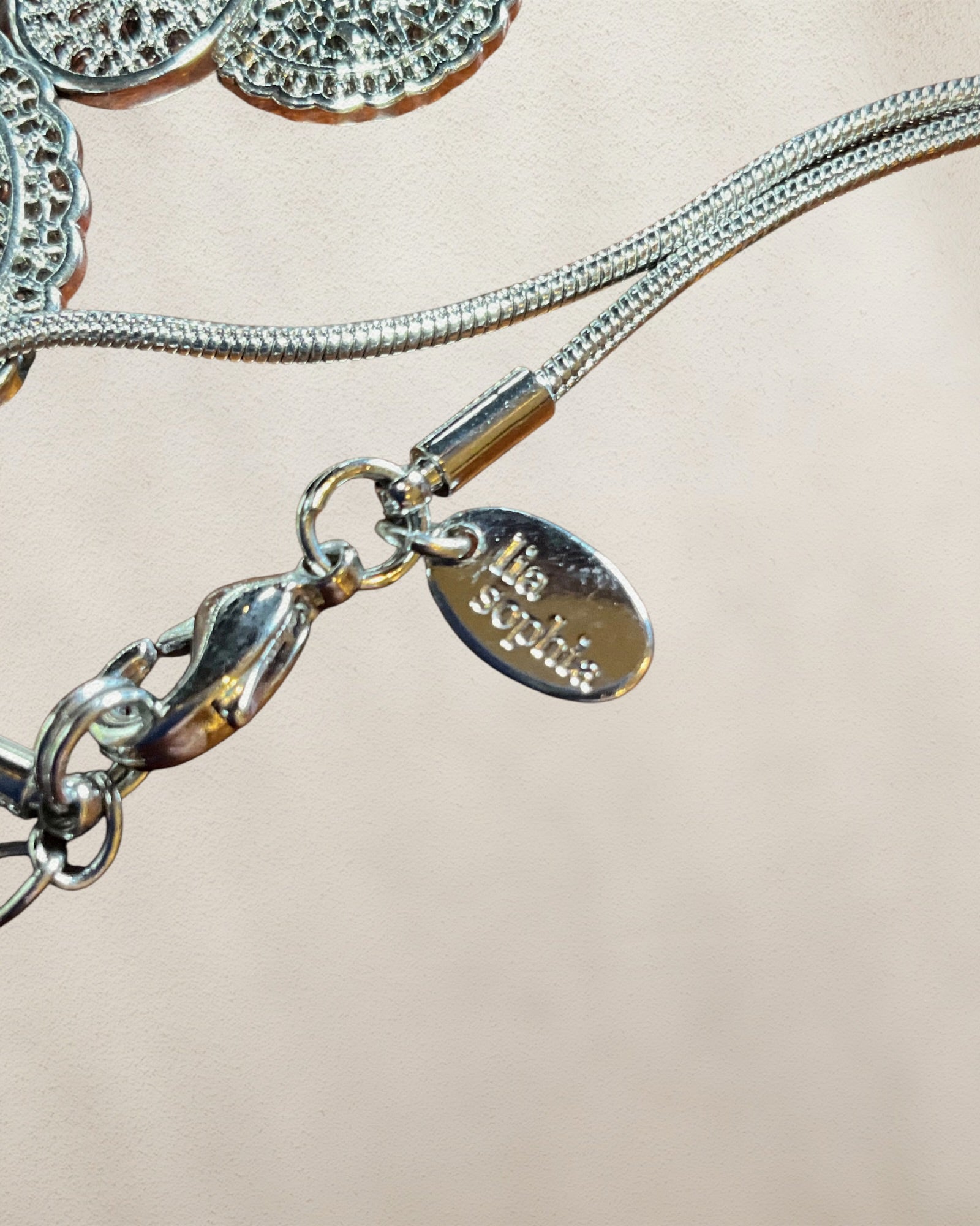 Lia Sophia Silver Tone Necklace - Estate Sale (Great Condition)