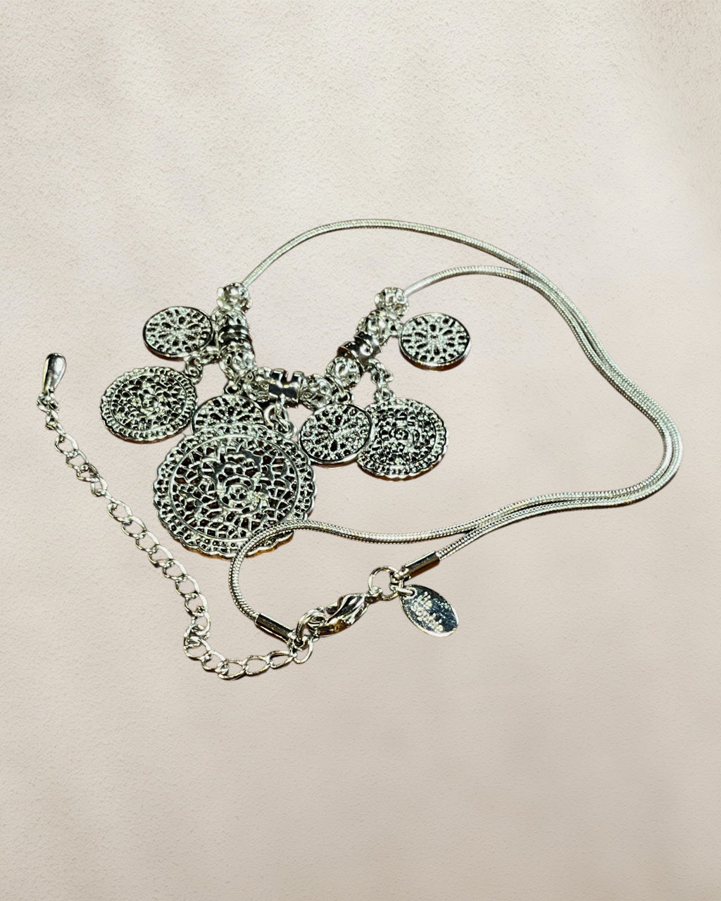Lia Sophia Silver Tone Necklace - Estate Sale (Great Condition)