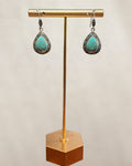 Sterling Silver Turquoise & Marcasite Dangle Earrings - Estate Sale (Great Condition)