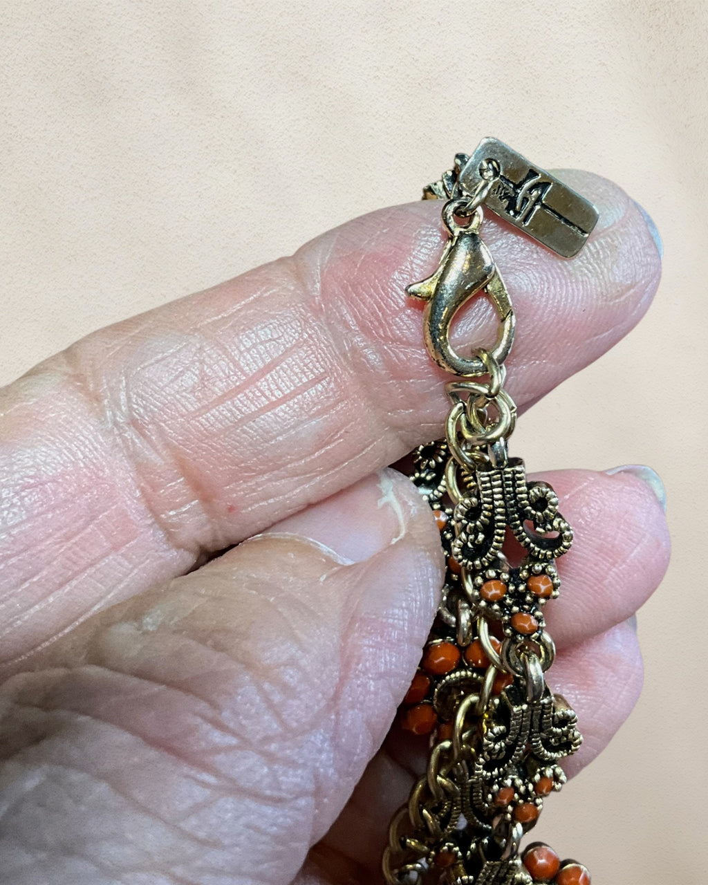 Bronze Adjustable Flower Bracelet - Estate Sale (Great Condition)