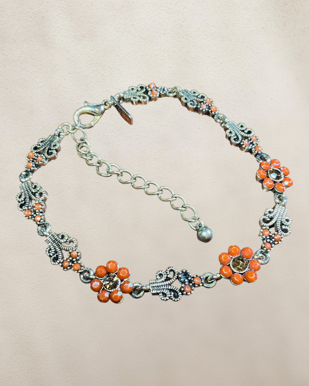 Bronze Adjustable Flower Bracelet - Estate Sale (Great Condition)
