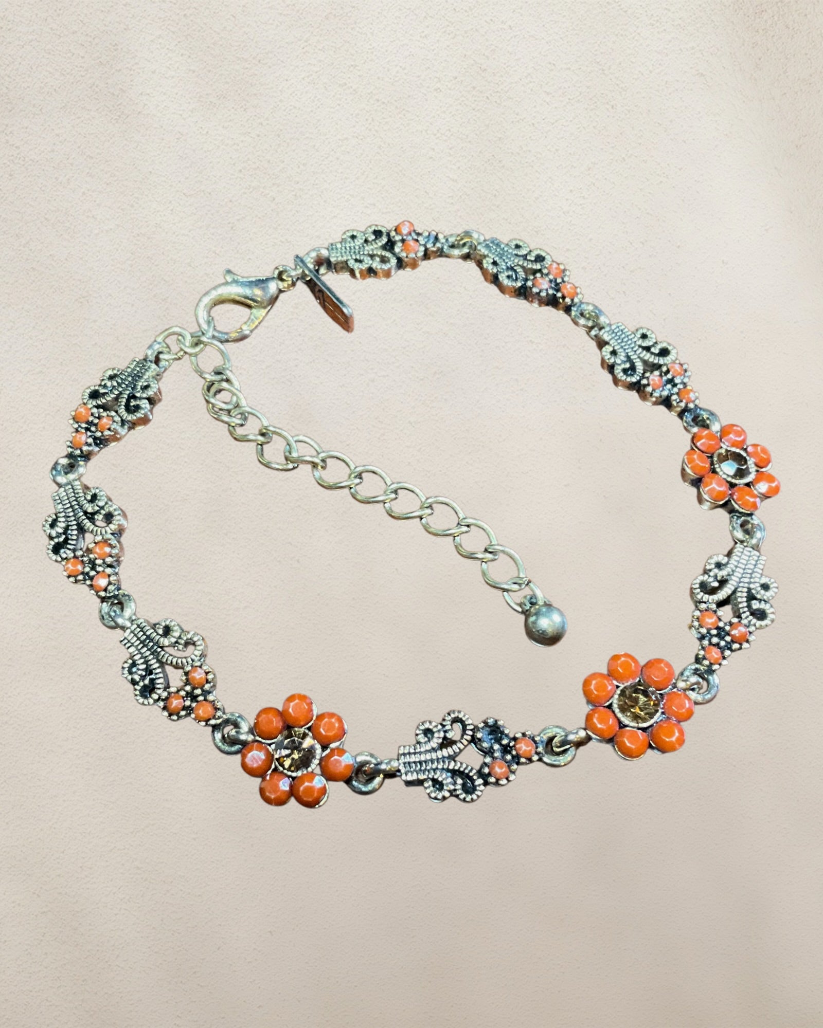 Bronze Adjustable Flower Bracelet - Estate Sale (Great Condition)