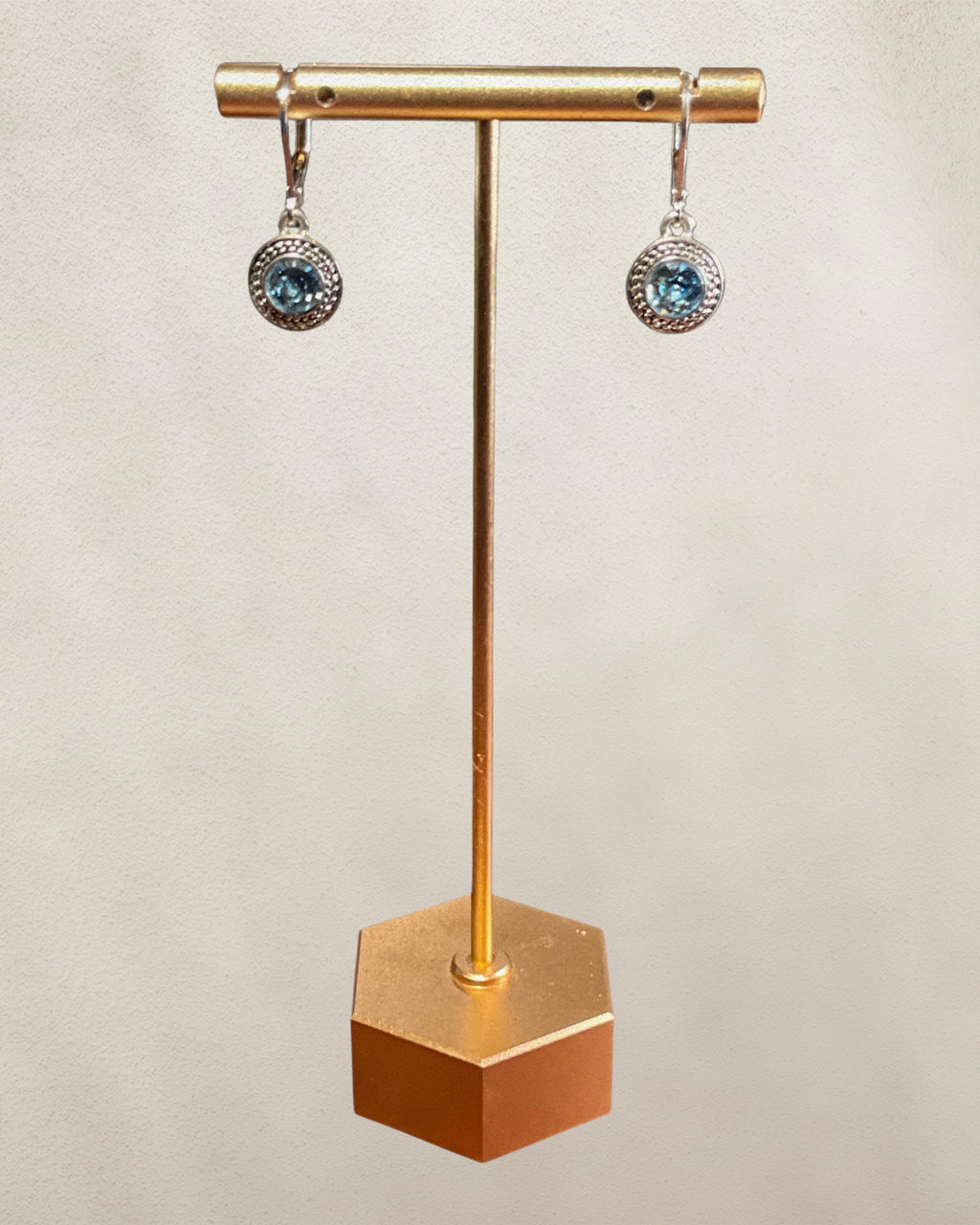 Napier Dangle Blue Topaz Earrings - Estate Sale (Great Condition)