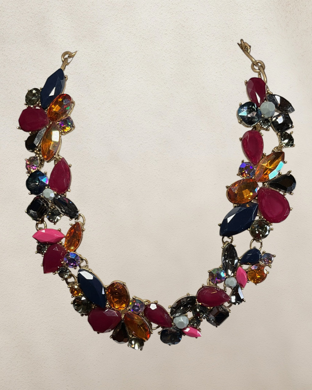JCrew Gold-tone Multi Gemstone Necklace 16-18” - Estate Sale (Great Condition)