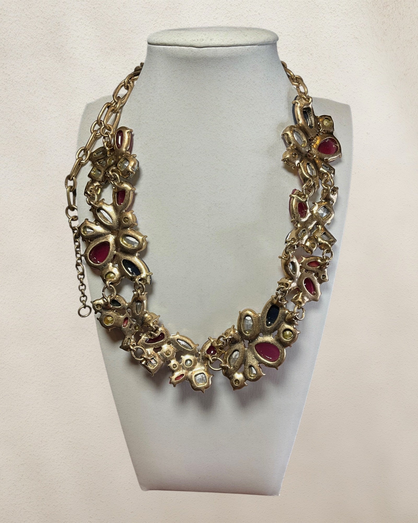 JCrew Gold-tone Multi Gemstone Necklace 16-18” - Estate Sale (Great Condition)