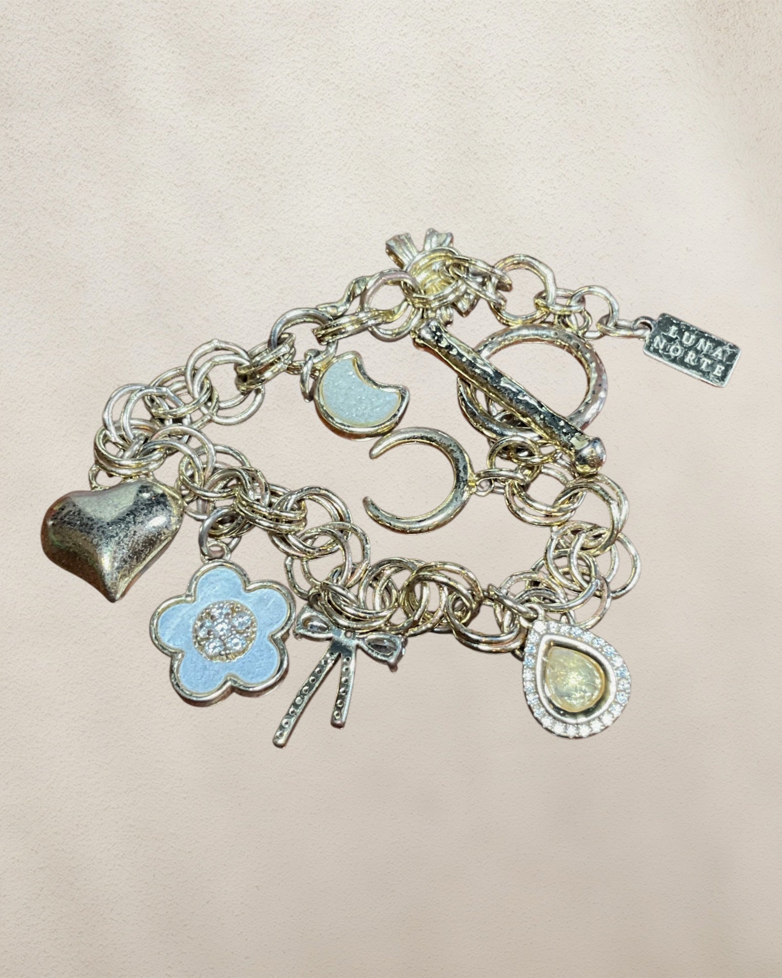 Luna Norte Gold Tone Charm Bracelet - Estate Sale (Great Condition)