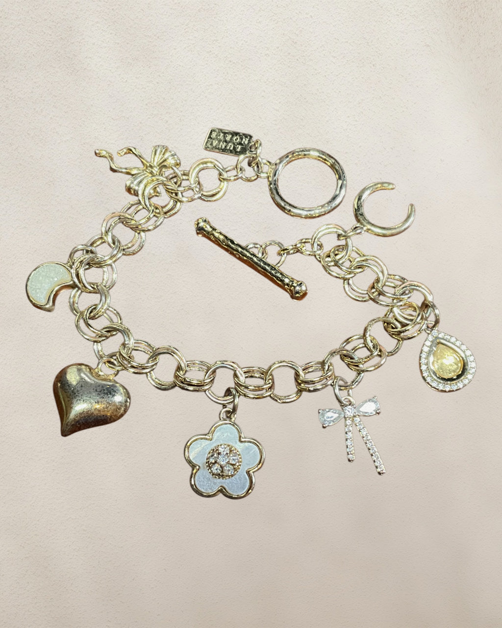 Luna Norte Gold Tone Charm Bracelet - Estate Sale (Great Condition)