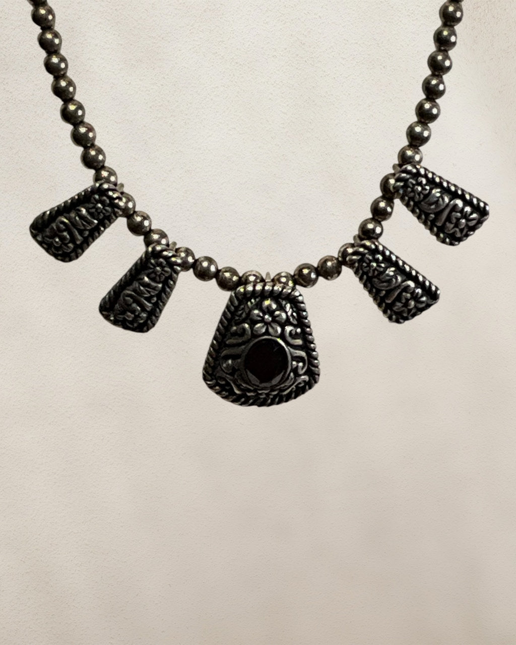 Vintage Carolyn Pollack Relios", "925 Sterling Silver", "Navajo Pearl Style Beads", and "Multi-Pendant Floral Garnet Necklace, 16-18” - Estate Sale (Great Condition)