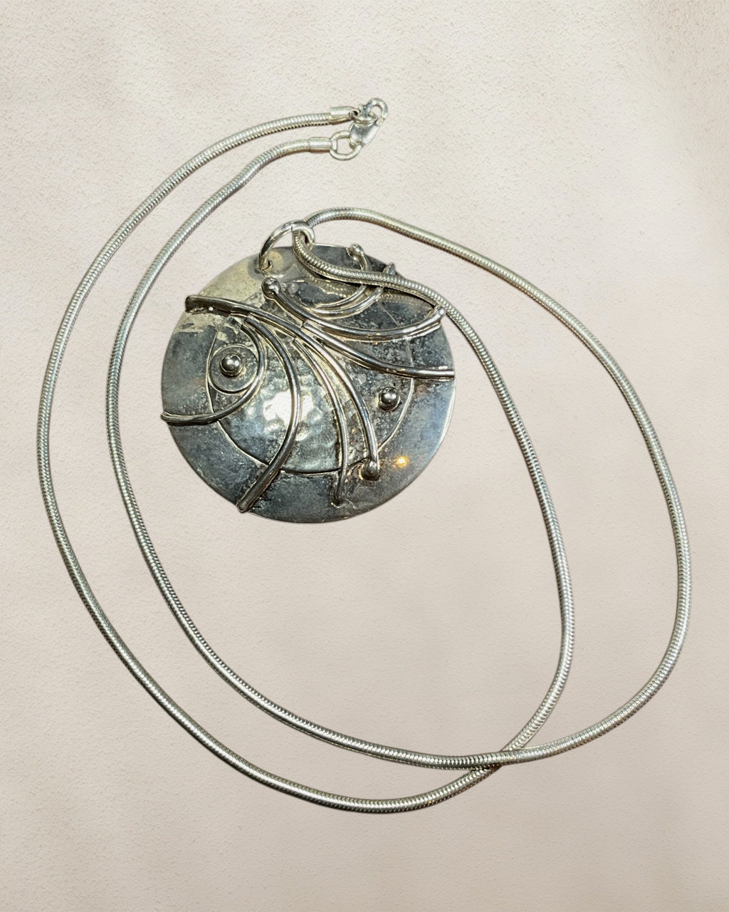 Regina Marie Sterling Silver Pendant Necklace on a Snake Chain, Bracelet & Earrings - Estate Sale (Great Condition)