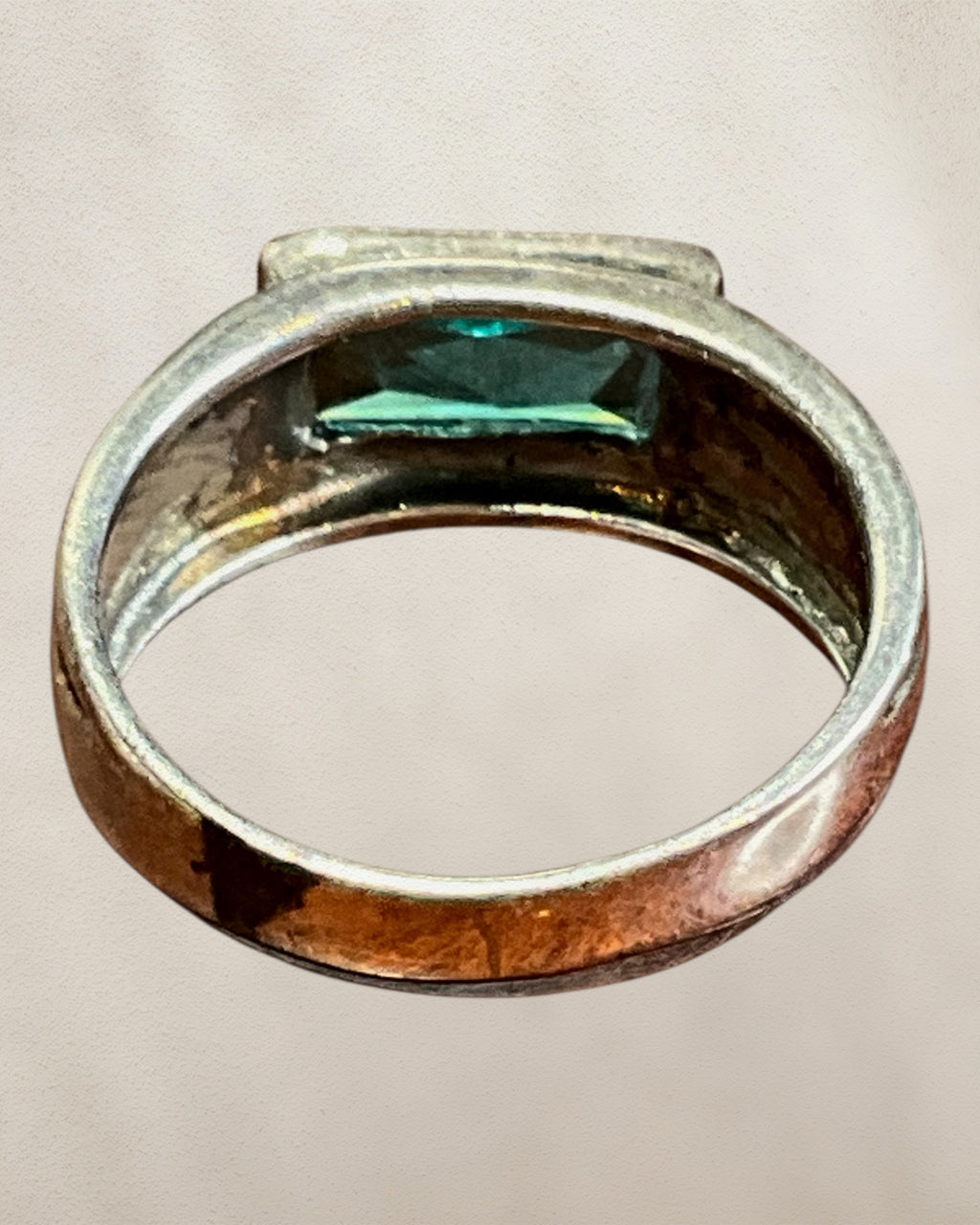Sterling Silver Blue Topaz CZ Ring - Estate Sale (Great Condition)