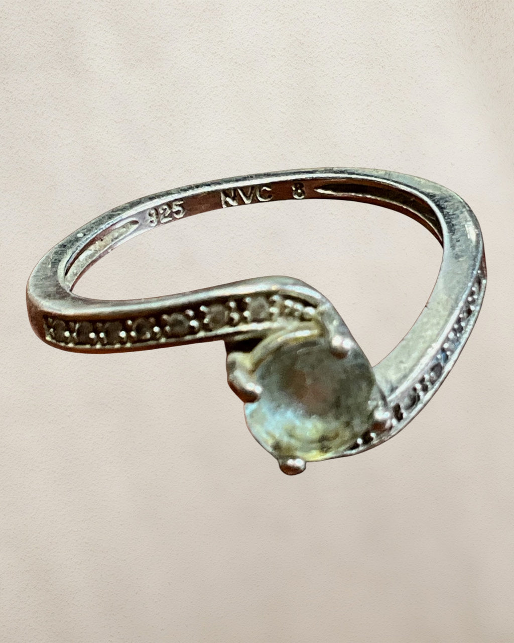 Sterling Silver Sky Blue Topaz Gemstone Ring - Estate Sale (Great Condition)