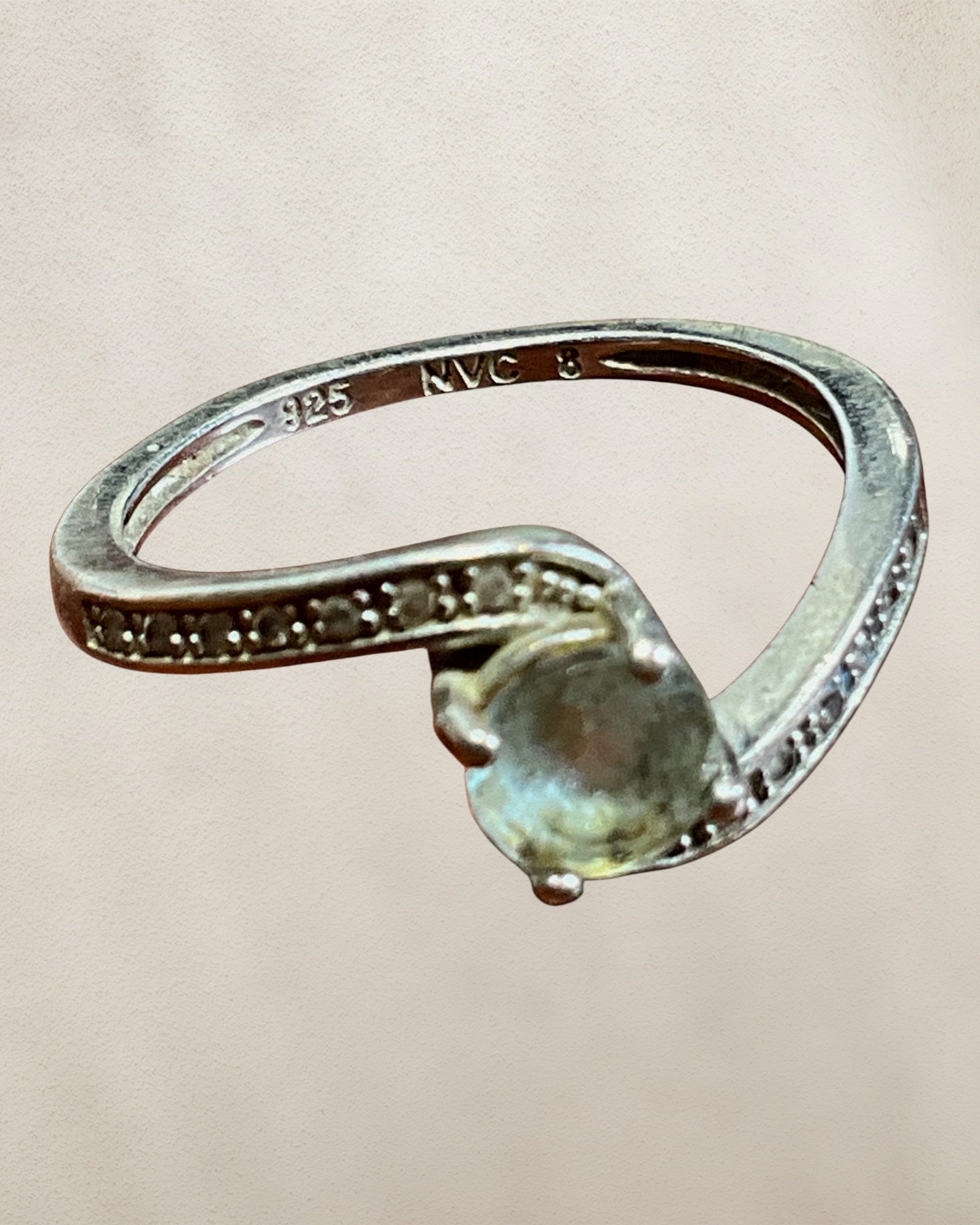 Sterling Silver Sky Blue Topaz Gemstone Ring - Estate Sale (Great Condition)
