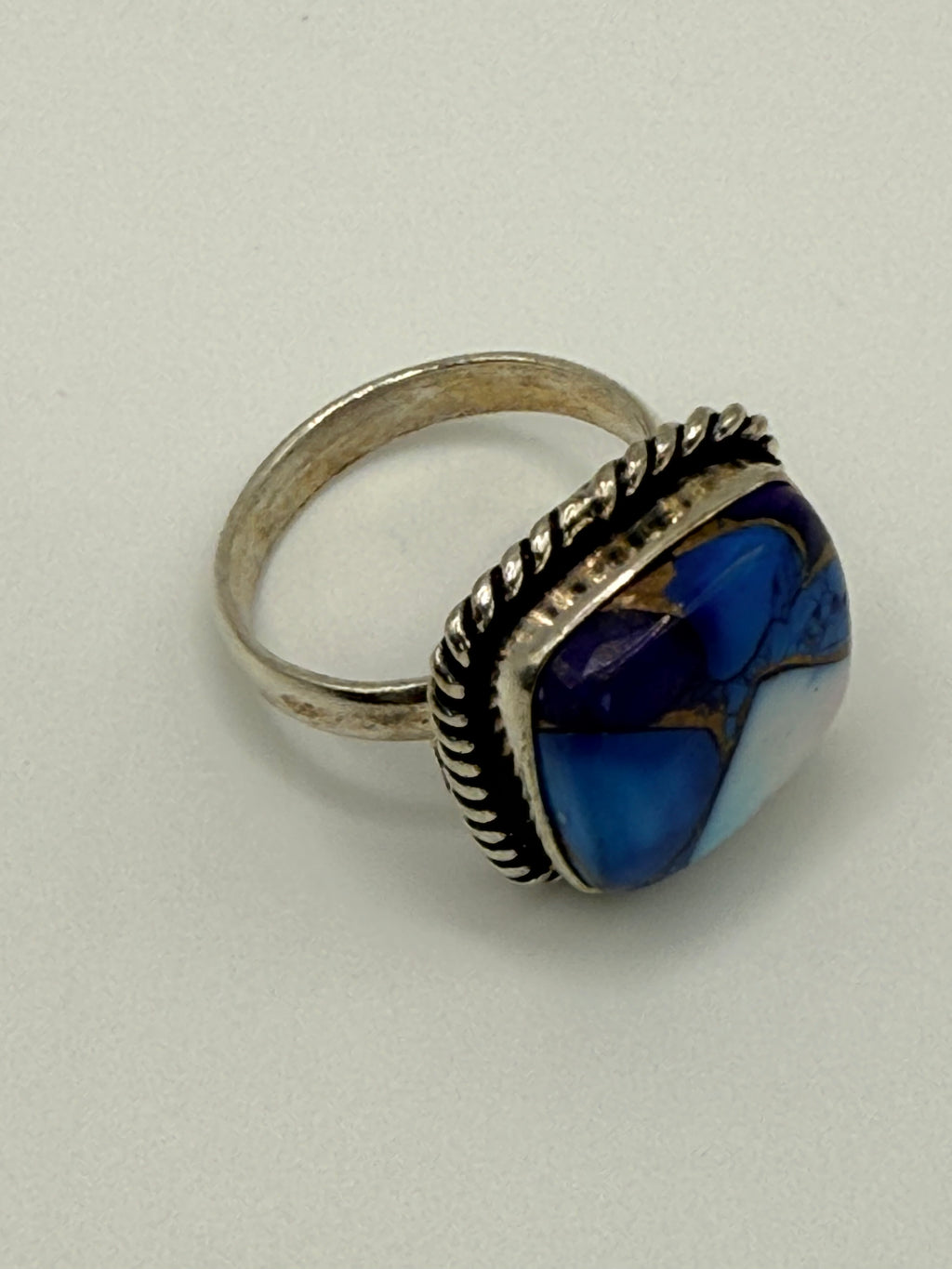 Sterling Silver over Copper Purple Dahlia Ring