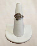 Silver Tone Swirl CZ Ring - Estate Sale (Great Condition)