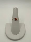 Bling Collection - Sterling Silver White Topaz and Mexican Fire Opal Ring