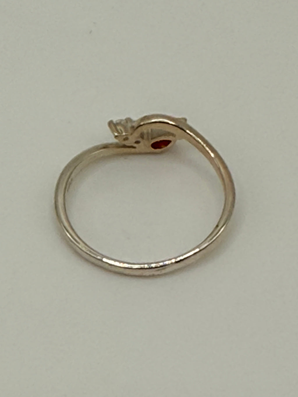 Bling Collection - Sterling Silver White Topaz and Mexican Fire Opal Ring