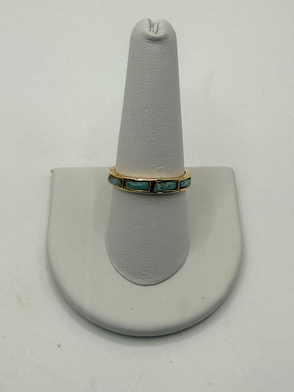 Bling Collection - 18k Gold Over Sterling Silver Larimar Gemstone Ring
