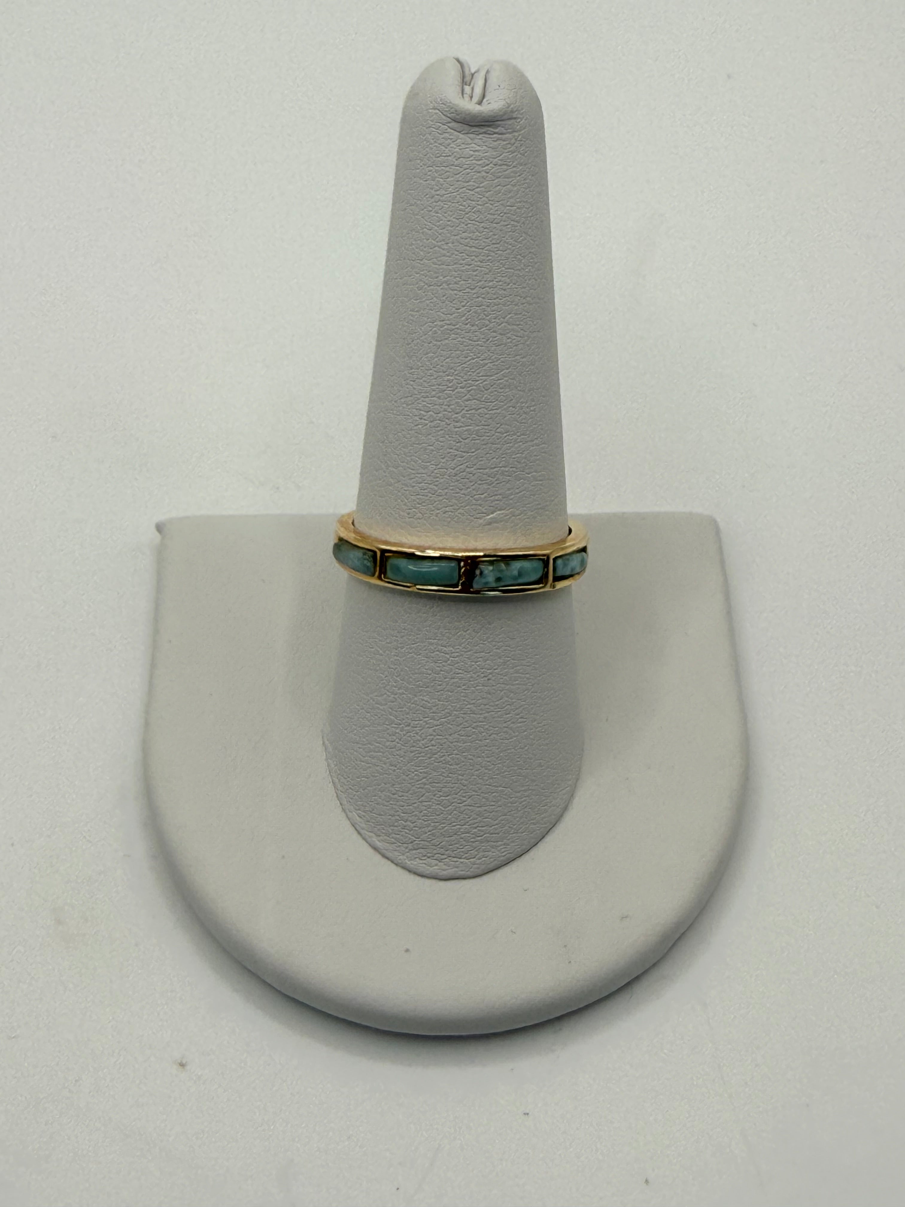 Bling Collection - 18k Gold Over Sterling Silver Larimar Gemstone Ring