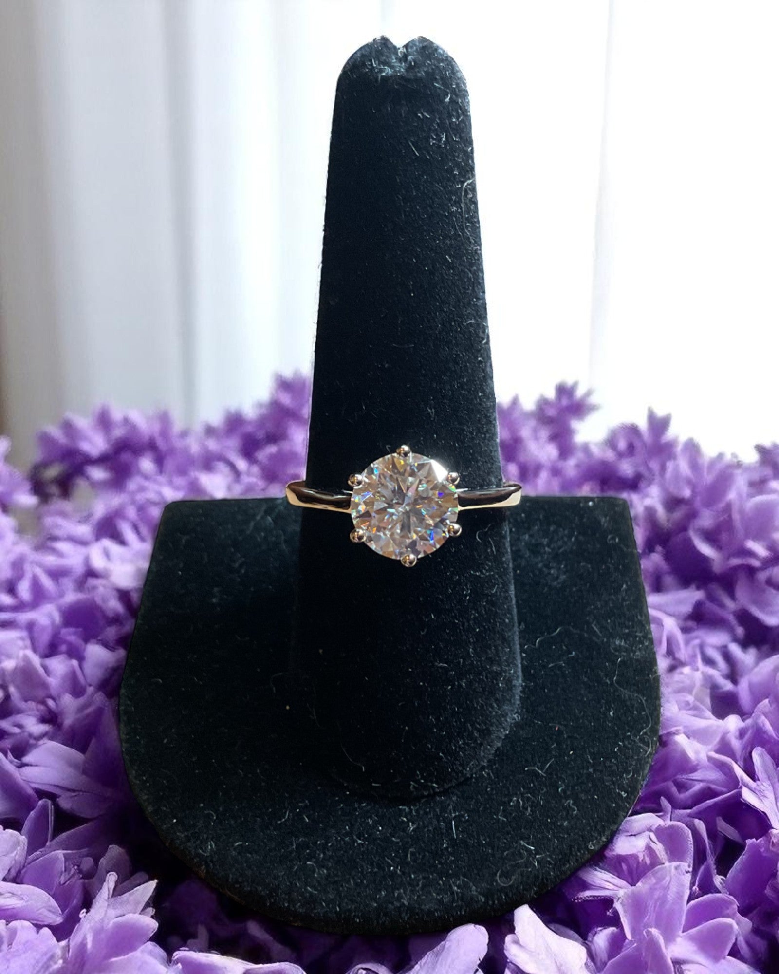 Bling Collection - Moissanite Solitaire Ring (Sterling)