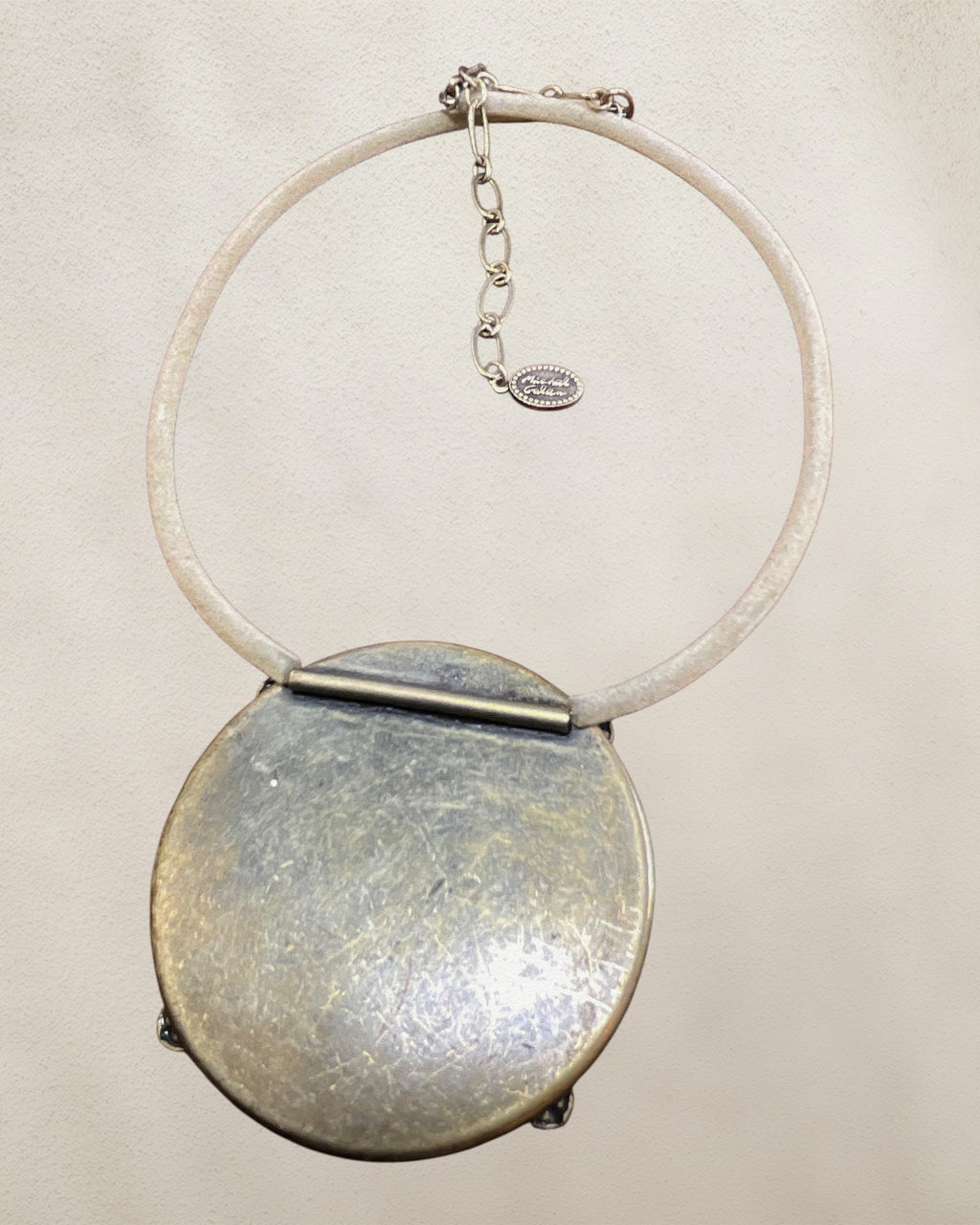 Michal Golan Choker Necklace Featuring a Large, Ornate Pendant with Semi-Precious Stones - Estate Sale (Great Condition)