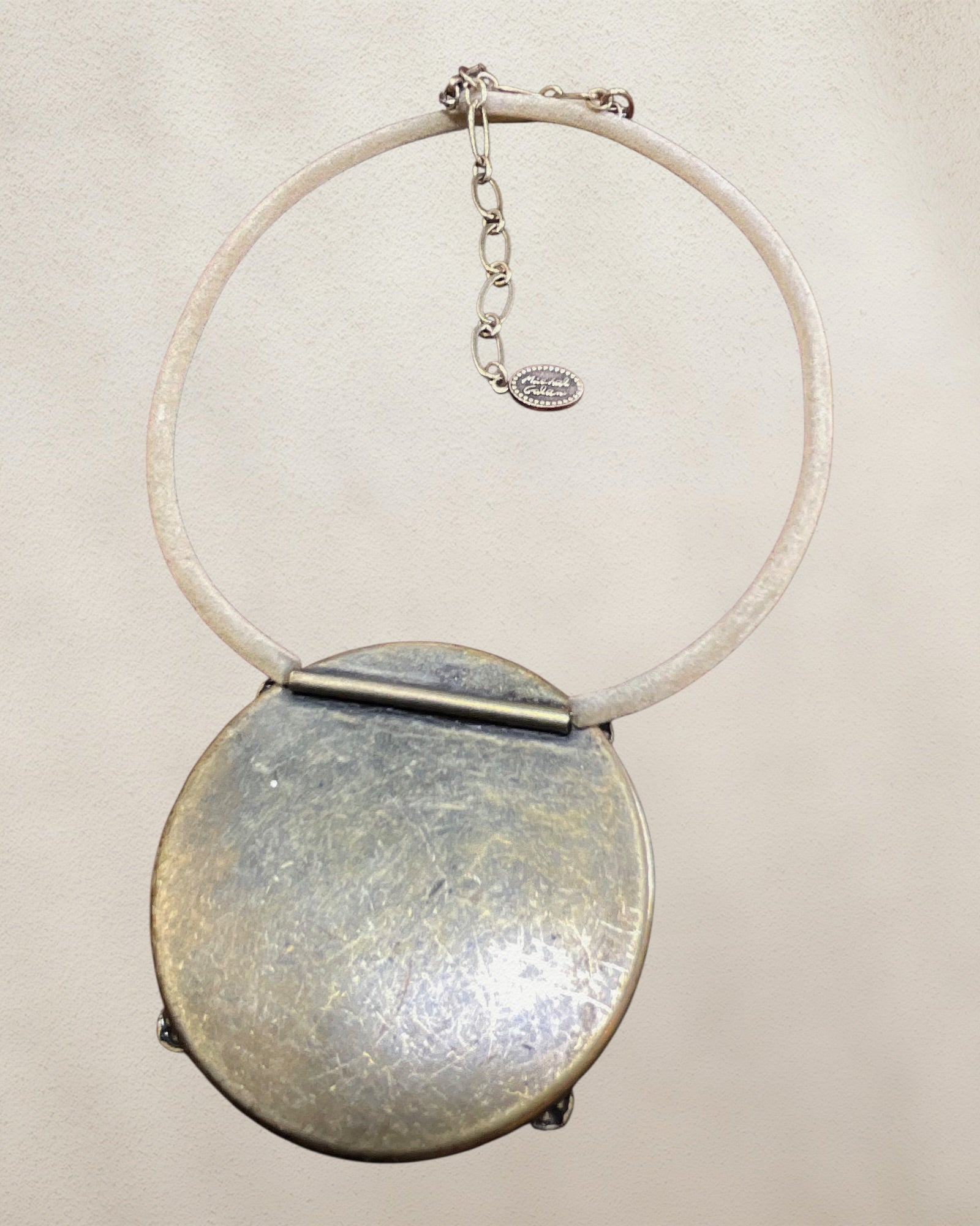 Michal Golan Choker Necklace Featuring a Large, Ornate Pendant with Semi-Precious Stones - Estate Sale (Great Condition)
