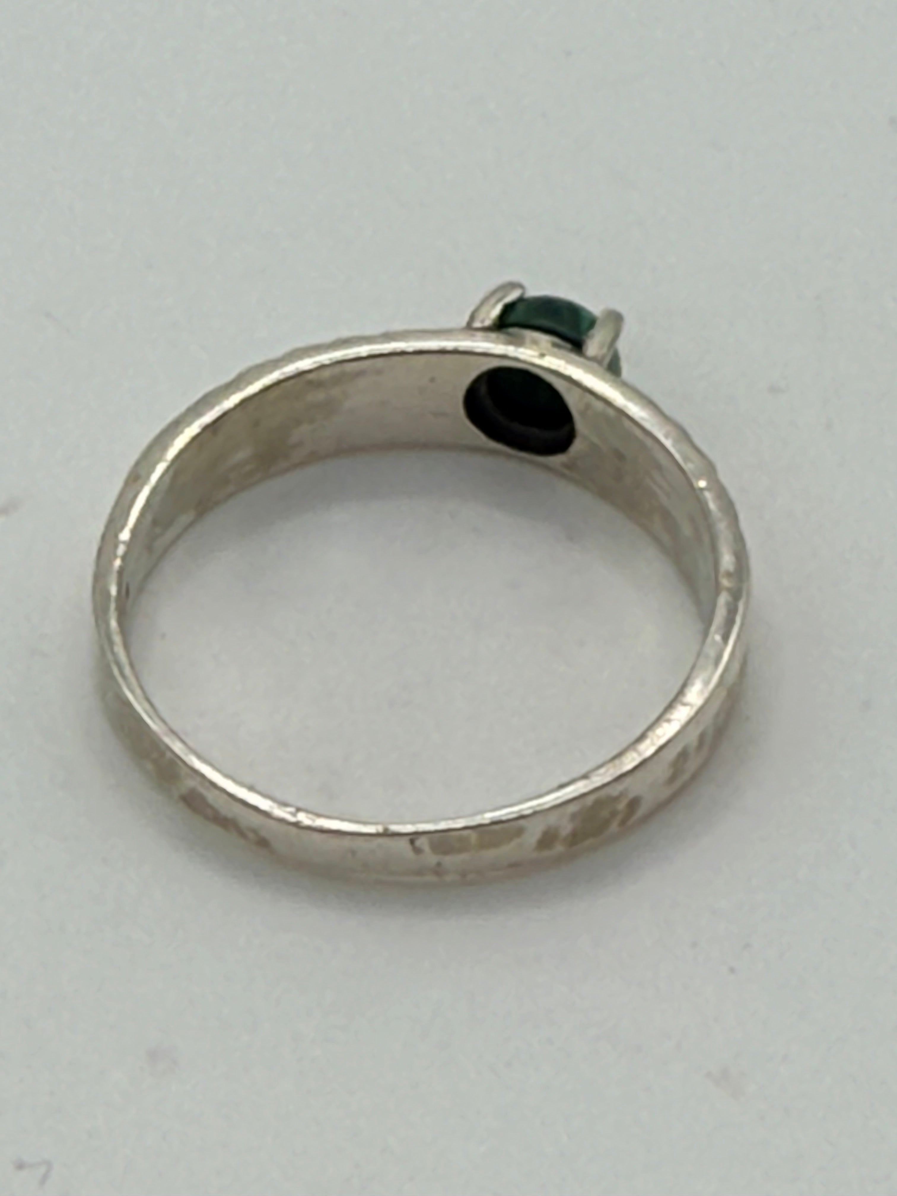 Bling Collection - Sterling Silver Malachite Gemstone Ring