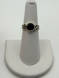 Bling Collection - Sterling Silver Black Spinel Celtic Knot Design Gemstone Ring