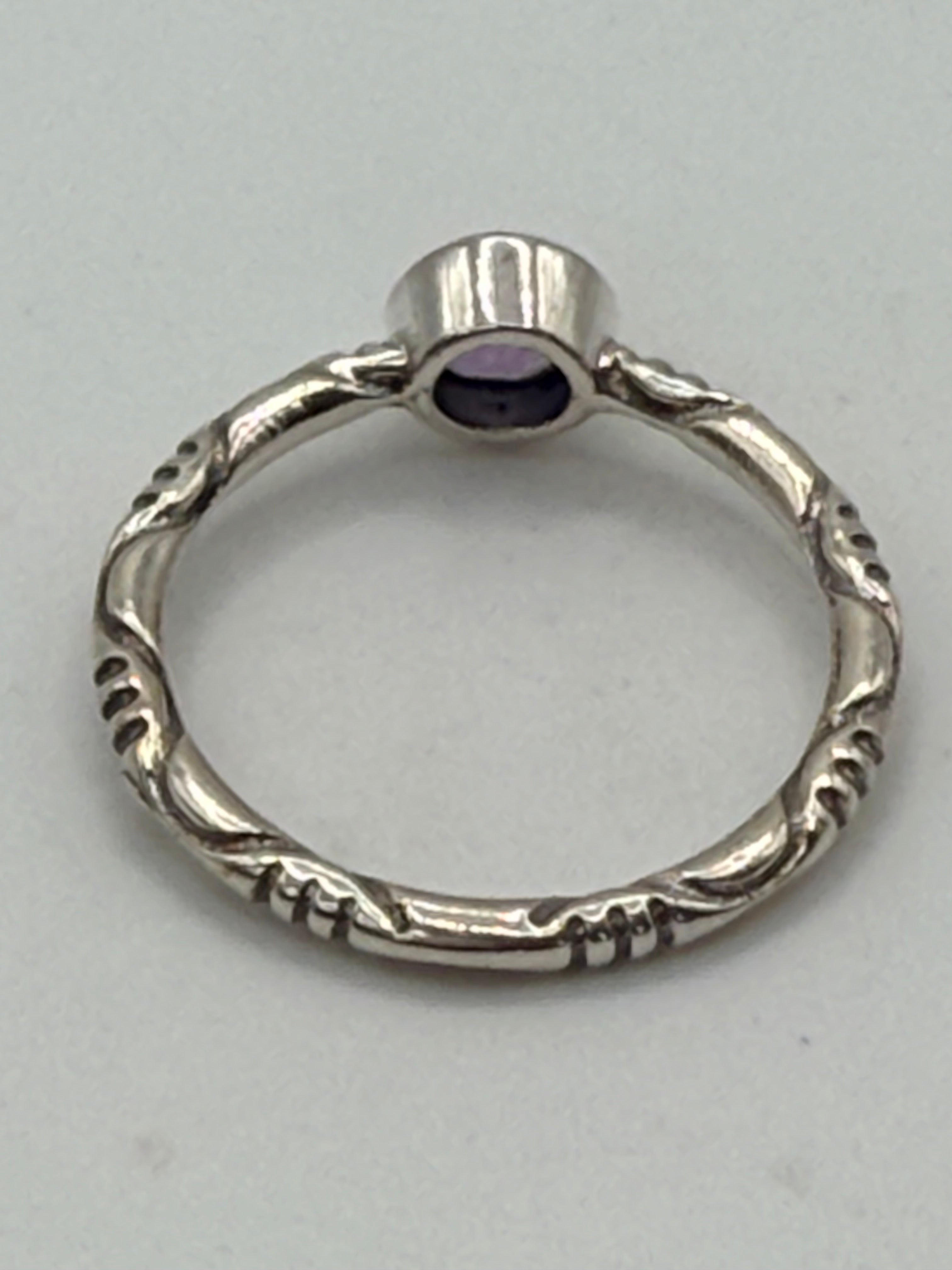 Bling Collection - Sterling Silver Amethyst Gemstone Ring