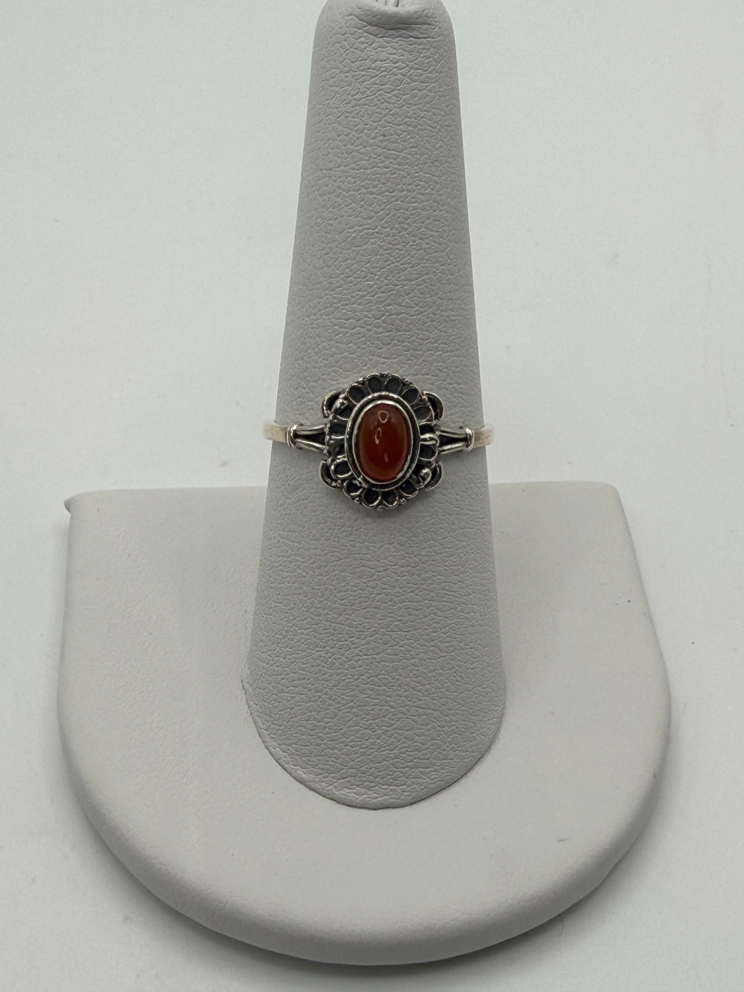 Bling Collection - Sterling Silver Carnelian Gemstone Ring